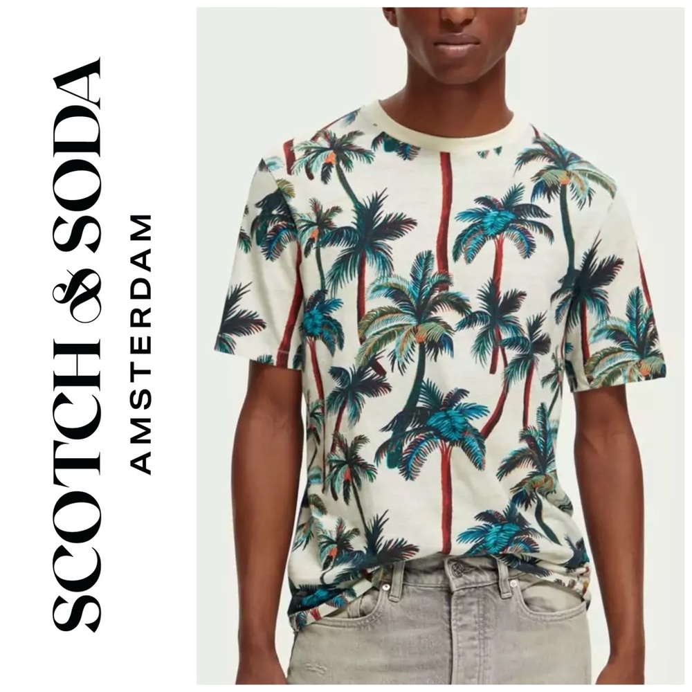 Scotch & Soda Mens Palm Tree T Shirt
